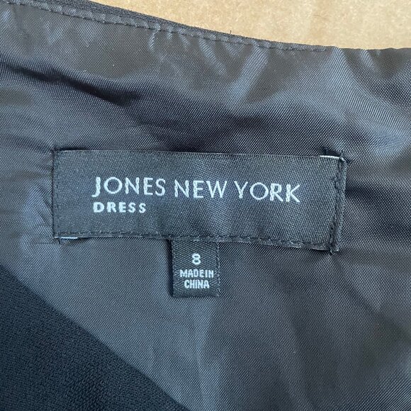 Jones New York Black Asymmetrical Drape Dress - Picture 5 of 6